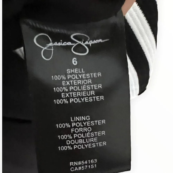 JESSICA SIMPSON | Black & White | Striped Fit and Flare Dress - Picture 11 of 12